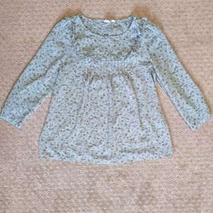 2/$9 Gap mint green floral blouse
